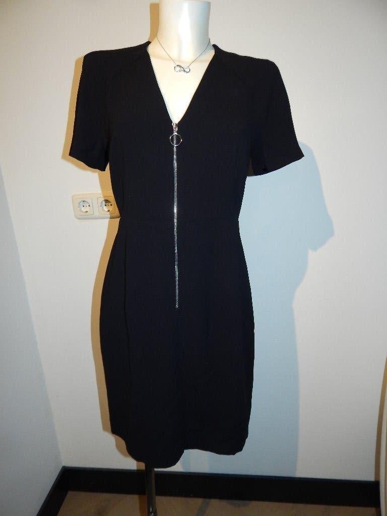 Claudie Pierlot zwarte jurk rits lijfje v hals tijdloos mooi, Maat 38/40 (M), Verzenden, Zwart, Claudie Pierlot