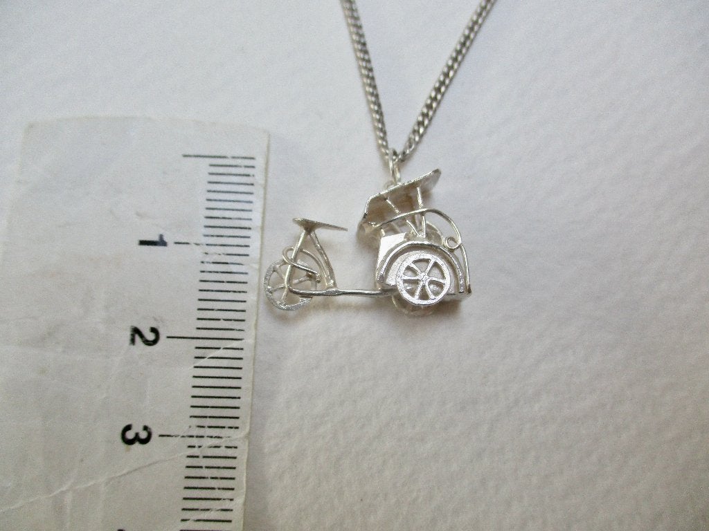 Zilveren oud RIKSJA Fiets hangertje 800 zilver, Verzenden, Zilver, Hanger