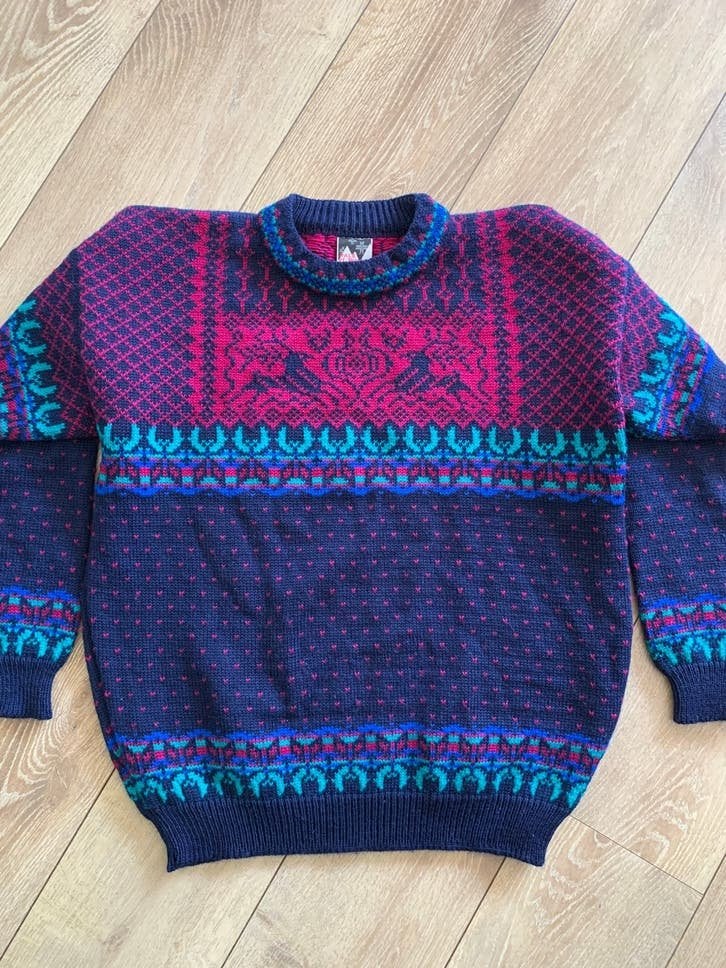 Dale of Norway wollen trui XL bohemian wool jumper, -, Blauw, -, Maat 46/48 (XL) of groter