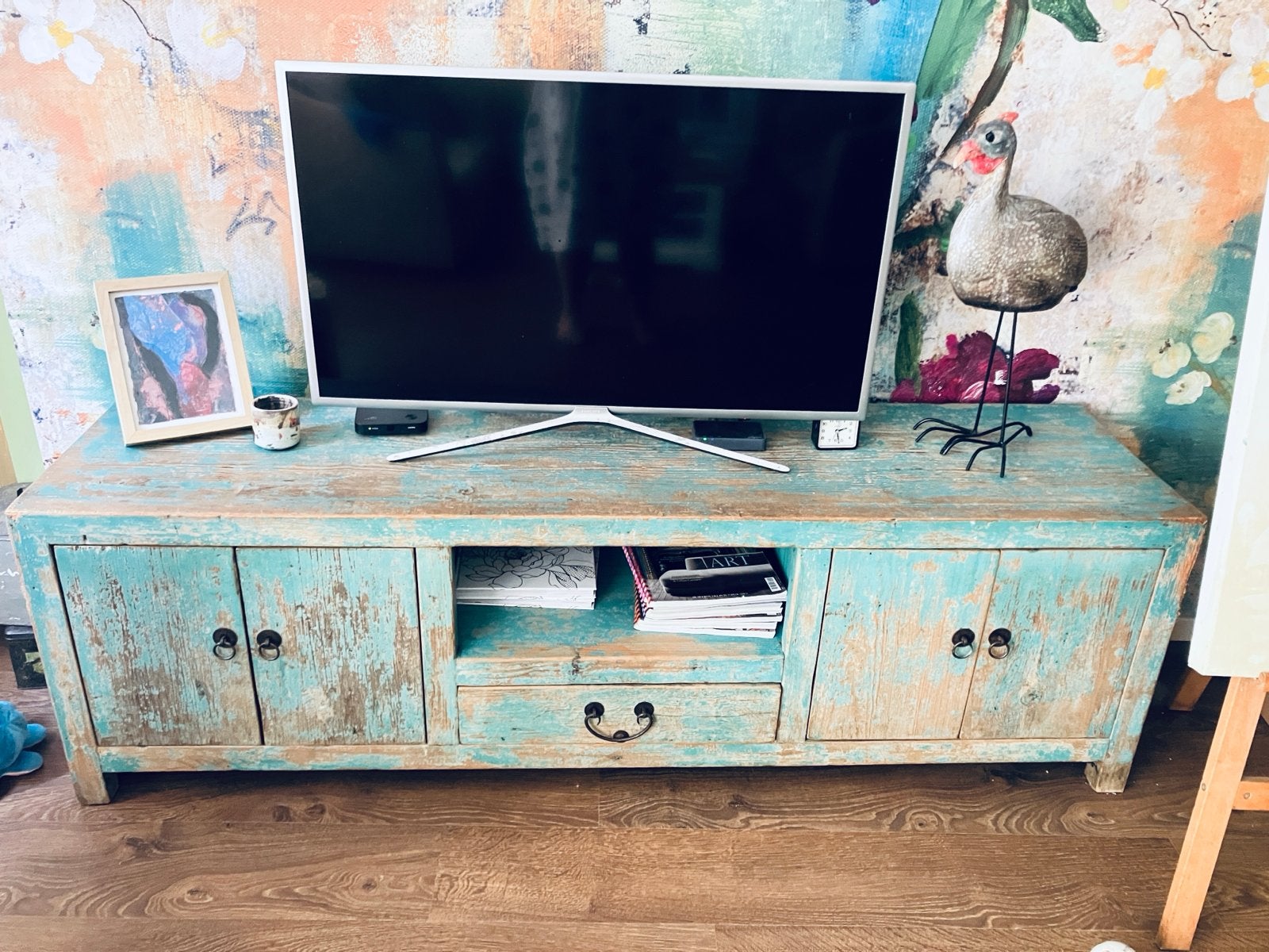 Chinees dressoir landelijk en robuust, Ophalen, Gebruikt, 150 tot 200 cm, Met lade(s)