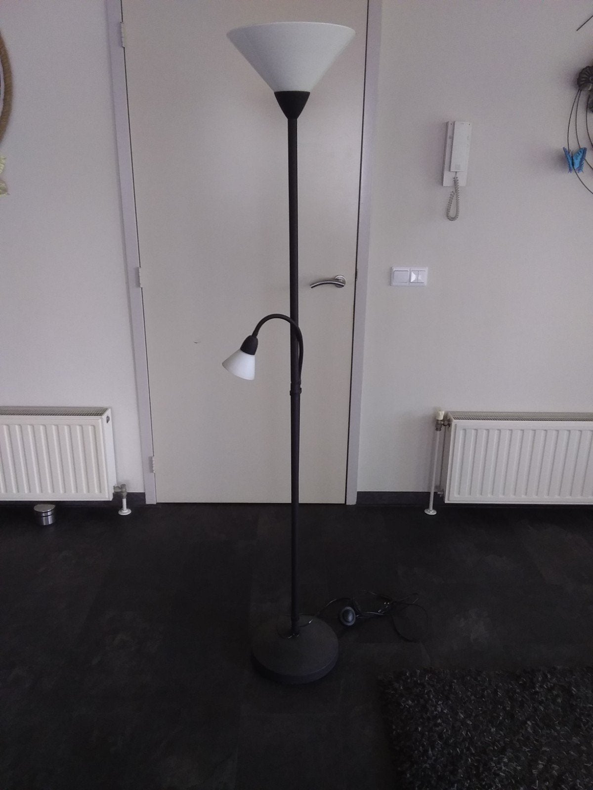 mooie vloerlamp. uplight en verstelbare leeslamp, Huis en Inrichting, Lampen | Vloerlampen, Ophalen, Metaal, 150 tot 200 cm
