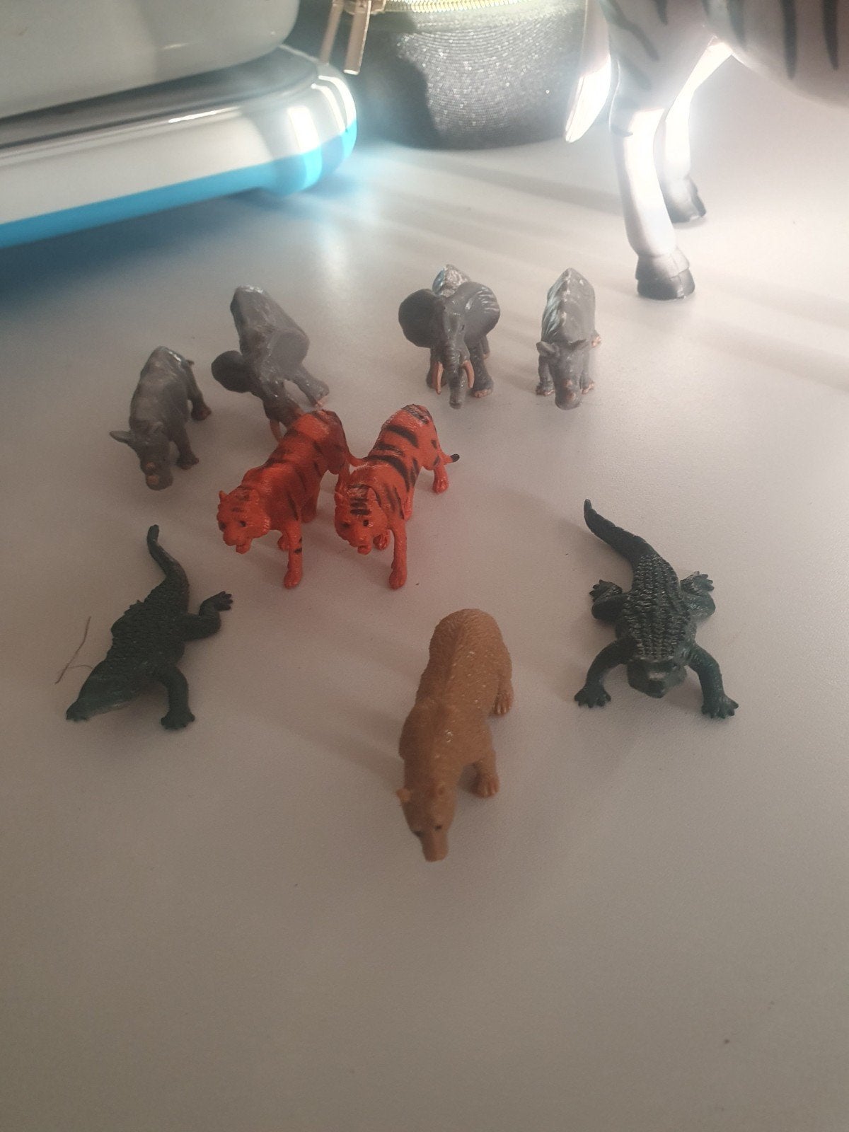 Dierenfiguren set: zebra, tijgers, krokodillen en meer, Ophalen of Verzenden, Gebruikt, Jongen of Meisje