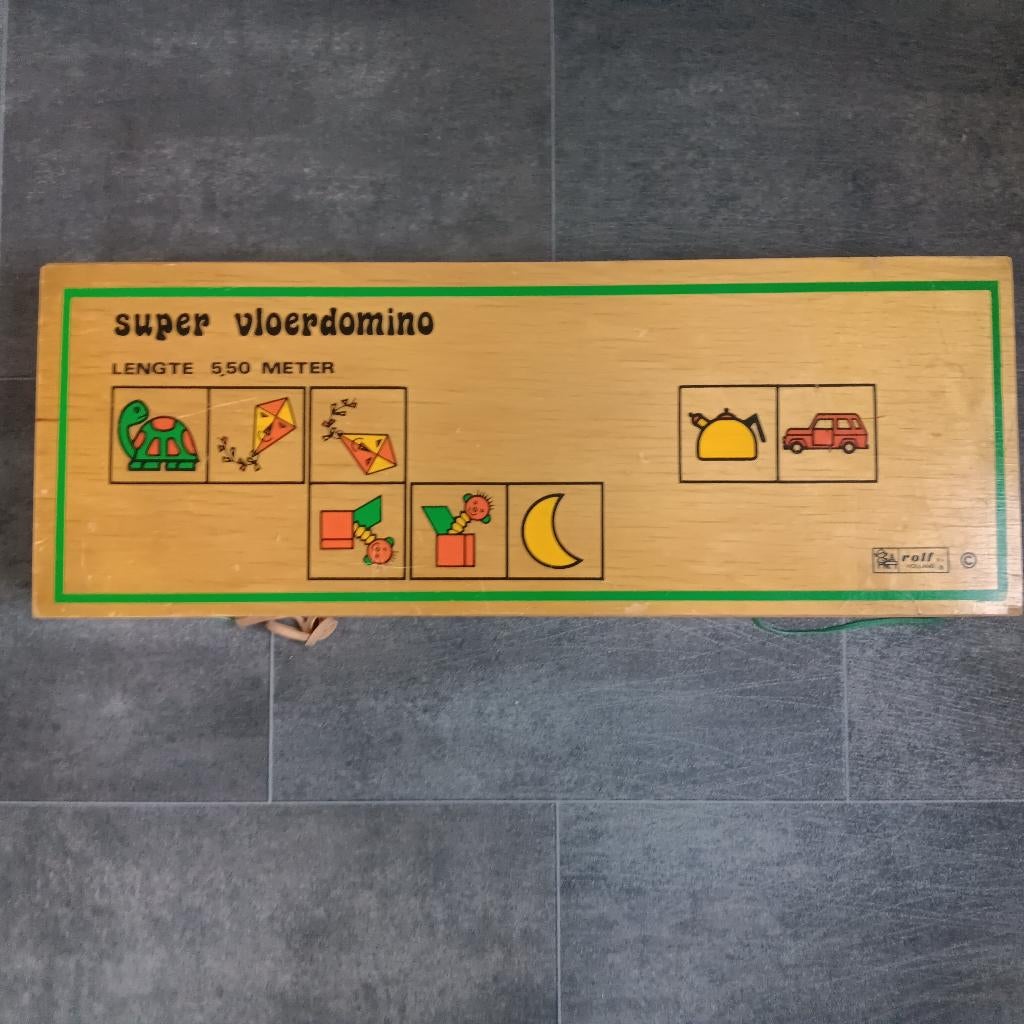 Vloerdomino, jaren 70, schoolset, vintage, Ophalen of Verzenden