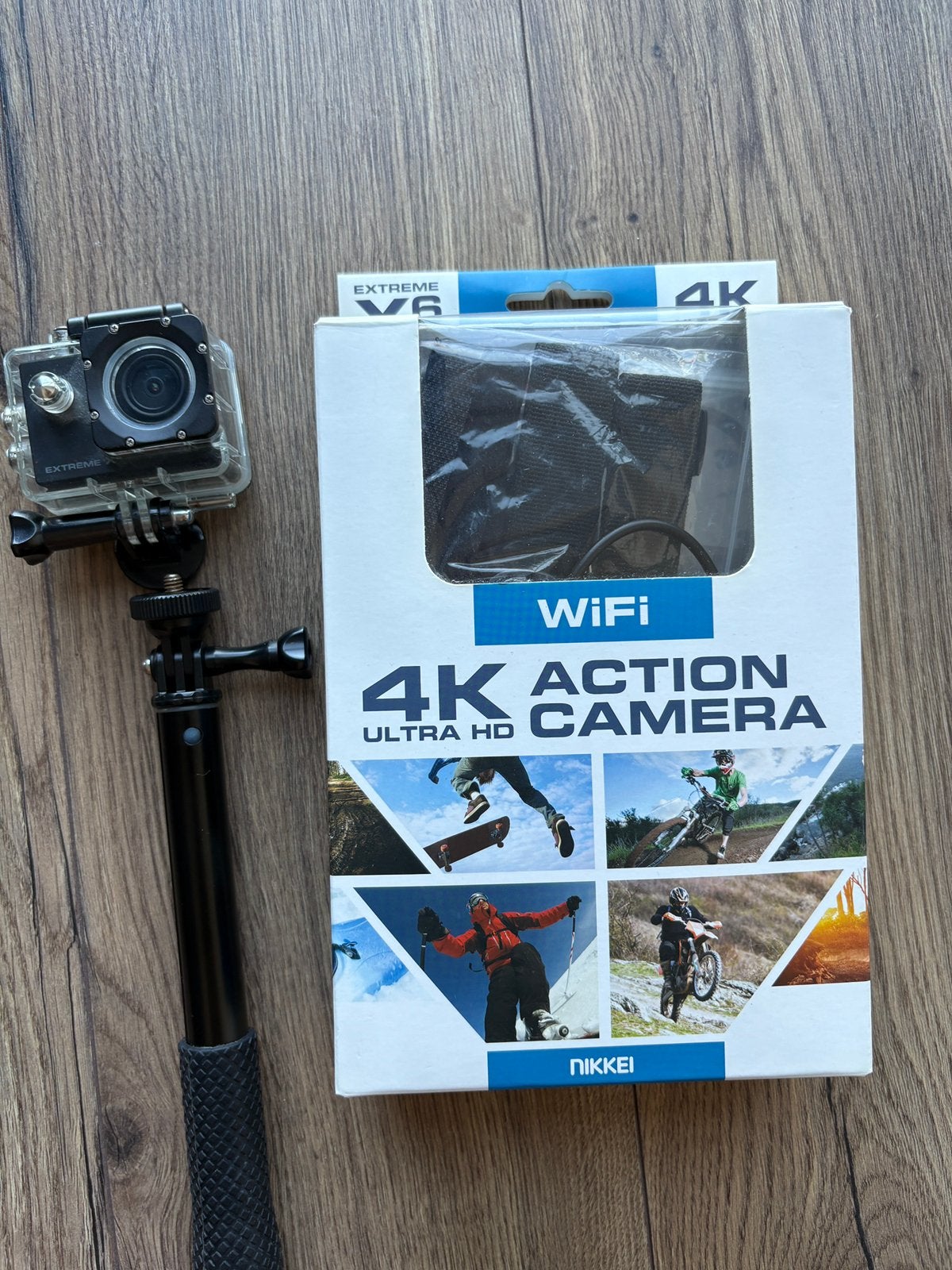 Nikkei Action Camera 4K Ultra HD + onderdelen, Ophalen, Zo goed als nieuw, Overige merken
