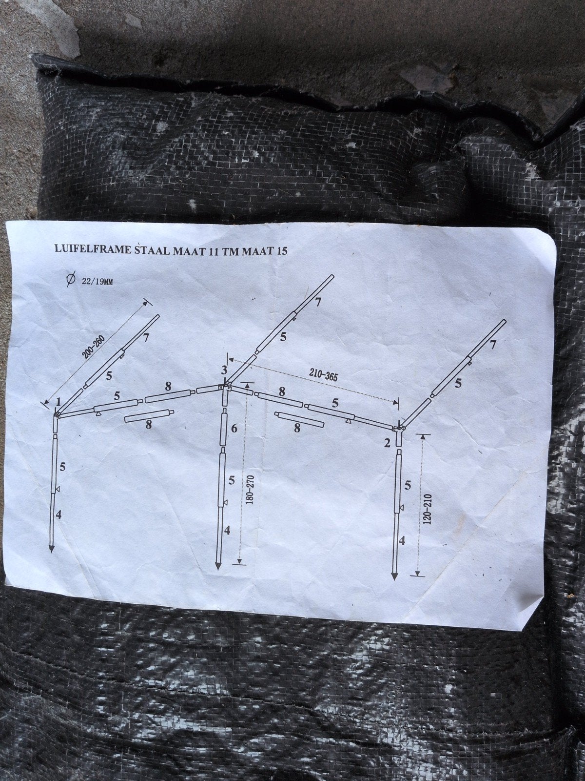 Luifelframe staal maat 11 t/m 15, Caravans en Kamperen, Caravan accessoires, Ophalen, Gebruikt