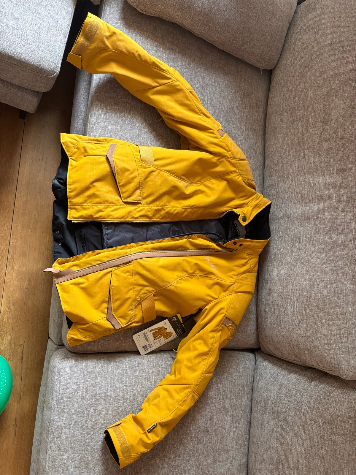 Macna Shine Motorjas XL - Okergeel, Nieuw met kaartje, Ophalen, Nieuw met kaartje, Dames, Jas | textiel