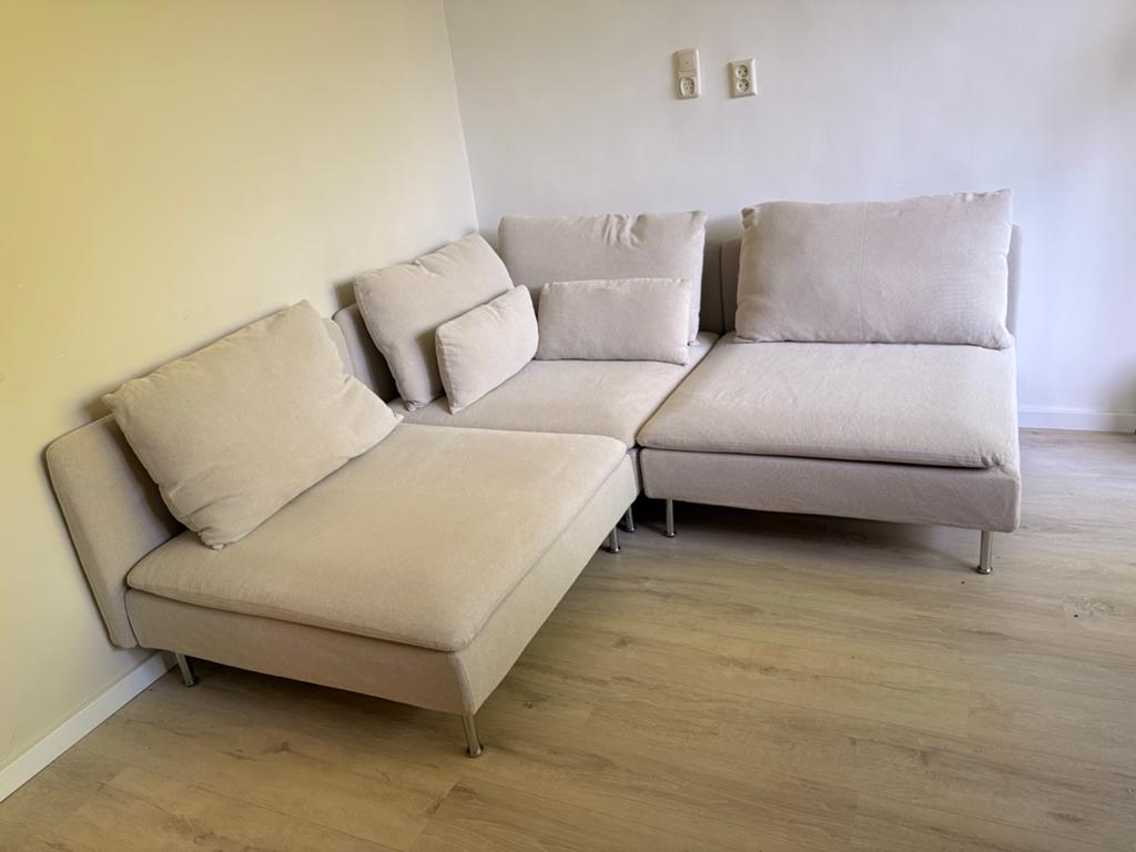 IKEA SÖDERHAMN Hoekbank - Hillared Beige, Huis en Inrichting, Banken | Bankstellen, Gebruikt, Hoekbank, Vierpersoons of meer, 250 tot 300 cm