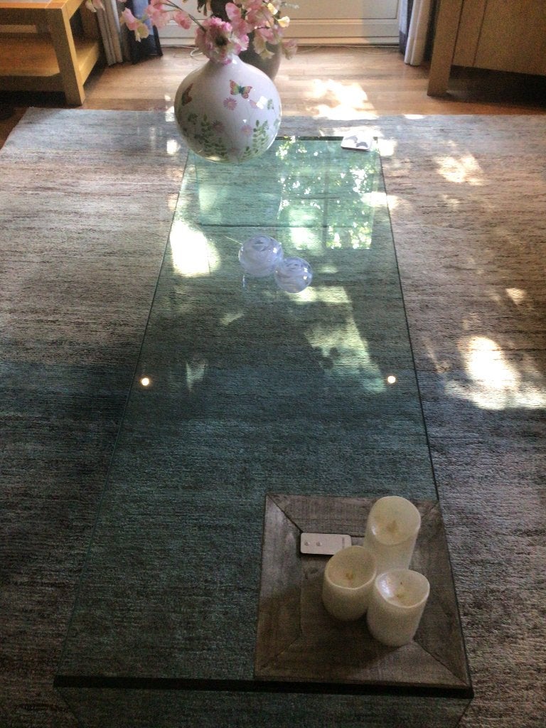 Glazen salontafel, modern en stijlvol, Ophalen, 50 tot 100 cm, Vijf personen of meer, 150 tot 200 cm