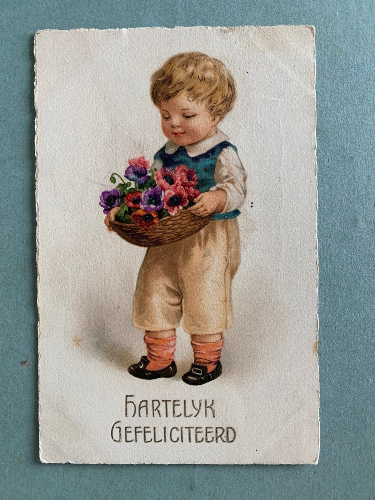 16-6-1933 Hartelijk Gefeliciteerd, Verzamelen, Ansichtkaarten | Themakaarten, Ophalen of Verzenden, 1920 tot 1940, Gelopen, Kinderen