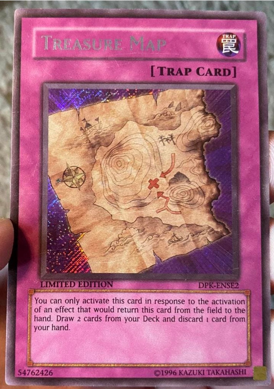 Yu-Gi-Oh! Faded Treasure Map DPK Old Duelist Promo !, Ophalen of Verzenden, Zo goed als nieuw, Losse kaart, Foil