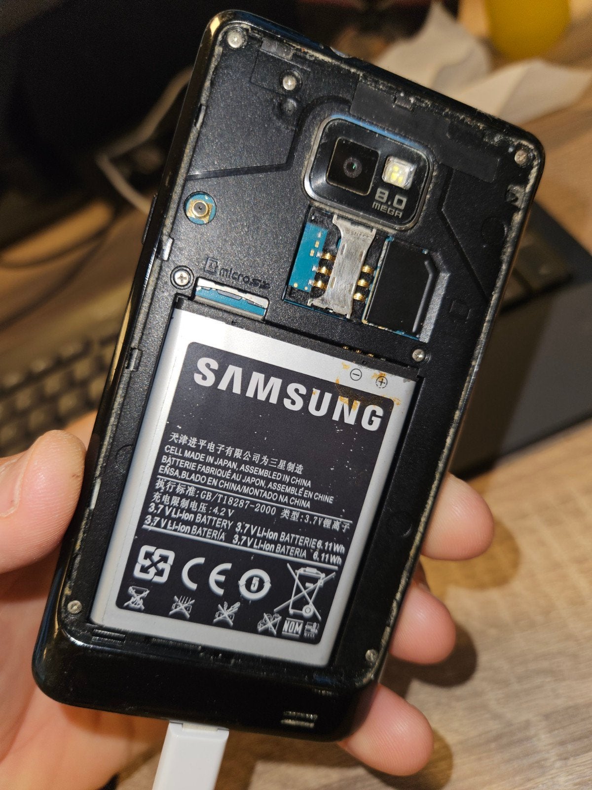 DEFECT Samsung Galaxy SII S2 (GT-I9100) voor onderdelen nr9, Overige modellen, Zwart, Touchscreen, Ophalen of Verzenden