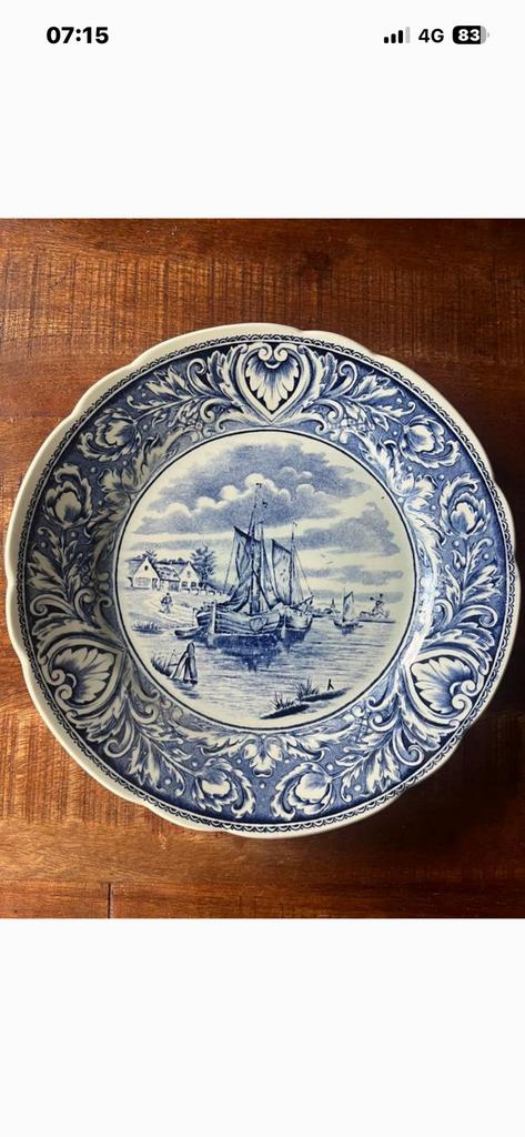 Antieke delft blauwe wandborden en asbak, Ophalen