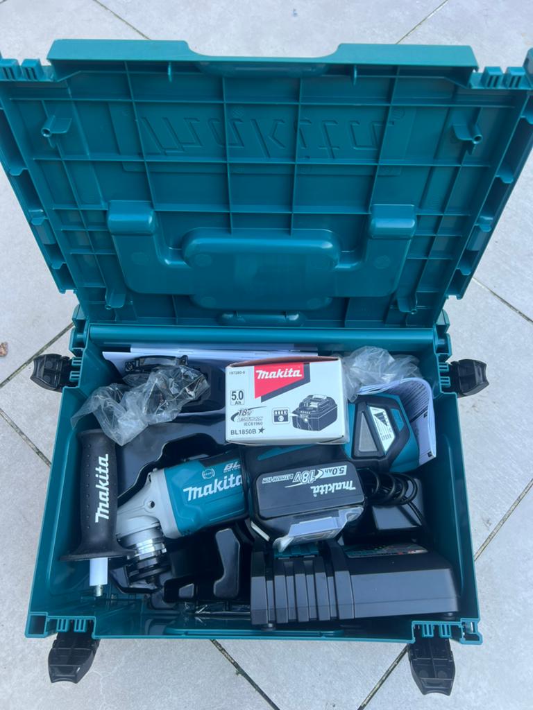 MAKITA DGA518RTJU 18V LXT Haakse accu-slijper 125mm NIEUW, Ophalen of Verzenden, Nieuw, Minder dan 700 watt, Haakse handslijpmachine