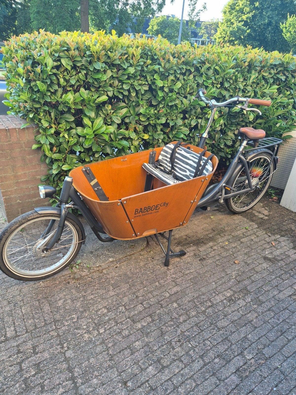 Mooie Babboe bakfiets 7 versn., Gebruikt, Huif, 2 kinderen, Ophalen