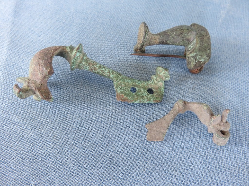 Romeinse rijk - Fibulae brons - 3 eeuw A.D. - bodemvondsten, Ophalen of Verzenden, Brons