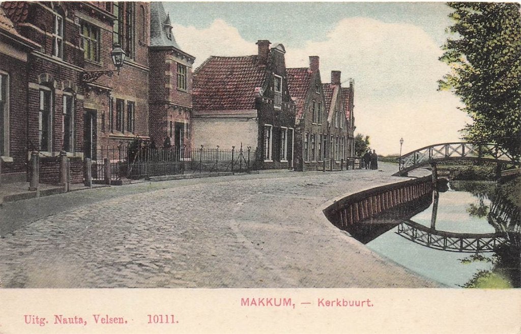 703-424-037 Makkum Kerkbuurt, Verzamelen, Ansichtkaarten | Nederland, Verzenden, Voor 1920, Friesland