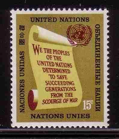 Verenigde Naties New York 1965 157 VN charta, Postfris, Ophalen of Verzenden, Postfris, Noord-Amerika