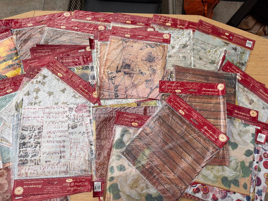 Assortiment Stamperia rijstpapier 50 x 50 cm, Hobby en Vrije tijd, Verzenden, Nieuw, Papier of Karton, Overige merken