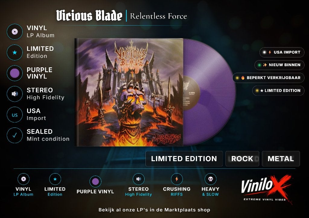 Vicious Blade – Relentless Force | LP | Purple, Cd's en Dvd's, LP, Hard Rock, Ophalen of Verzenden, Nieuw in verpakking