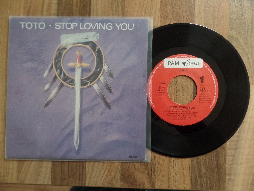 single Toto – Stop Loving You, Cd's en Dvd's, Ophalen of Verzenden, Gebruikt, 7 inch, Rock en Metal