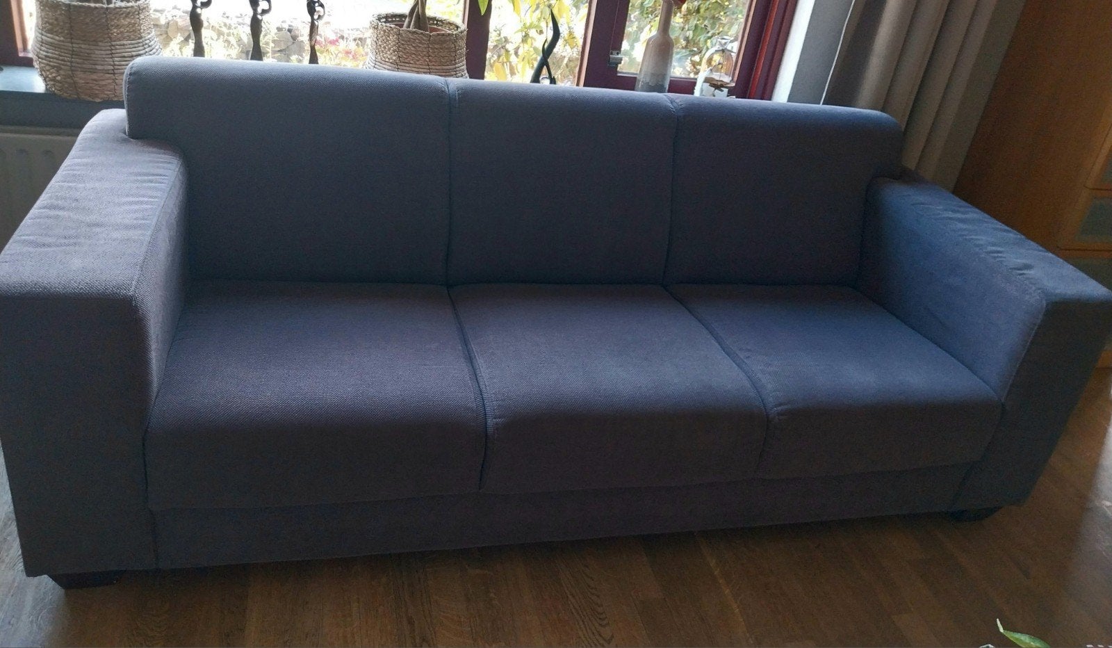 Comfortabele donker grijs antraciet 3-zits bank, Ophalen, Hout, Gebruikt, Driepersoons