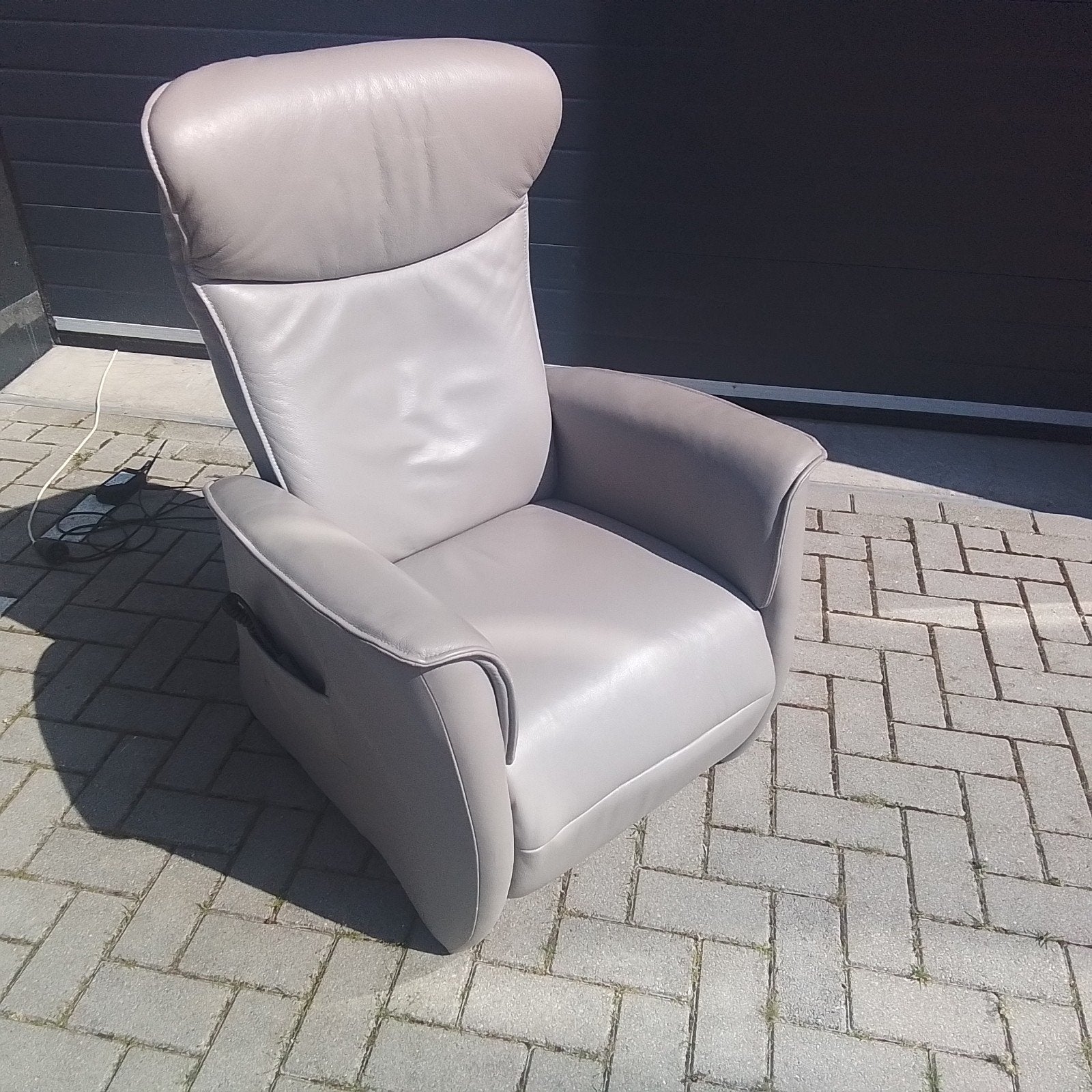 Leren Sta-Op Stoel Hjort Knudsen, Huis en Inrichting, Fauteuils, Hjort Knudeen, Gebruikt, Stoelenco@hotmail.com, 75 tot 100 cm