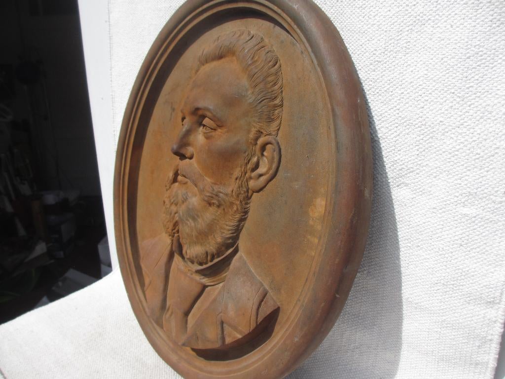 GROTE gietijzer wandplaquette / gedenkplaat, Antiek en Kunst, Ophalen of Verzenden