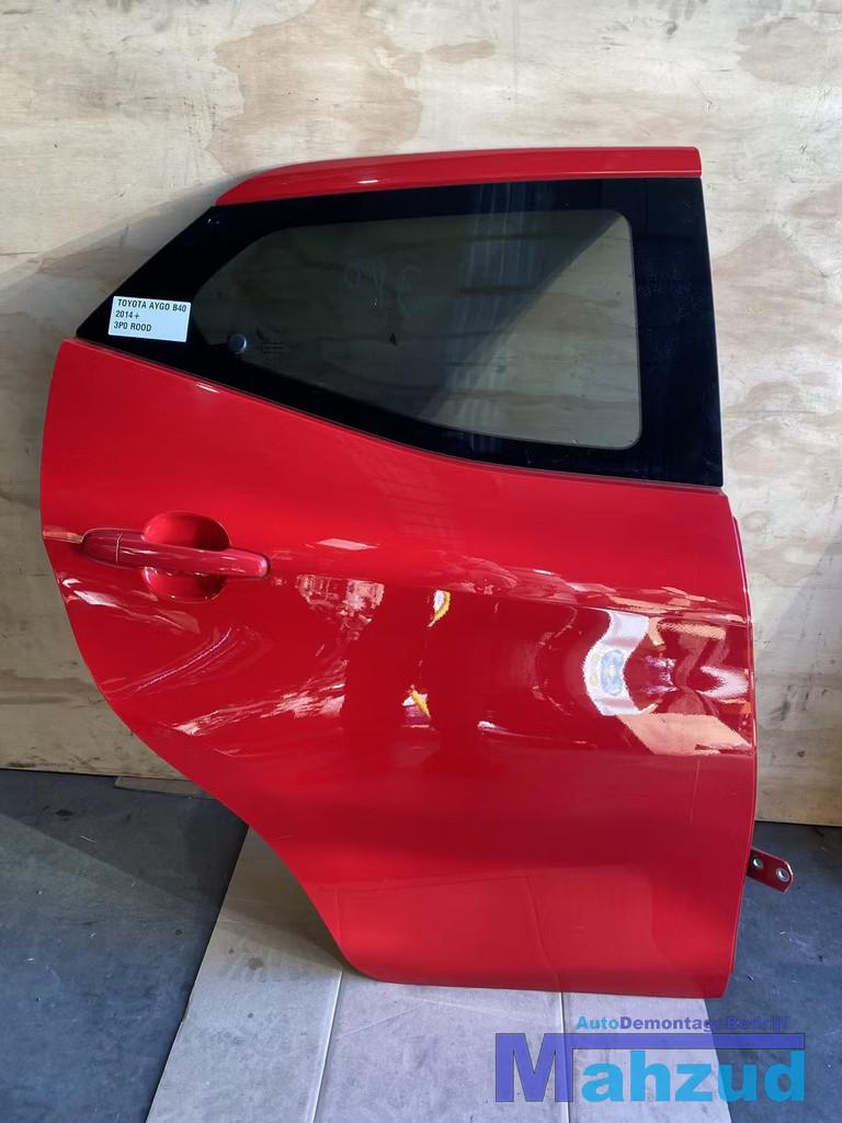TOYOTA AYGO B40 Rood 3P0 rechts achter deur portier 2014+, Info@toyota.co.jp, Gebruikt, Deur, Achter
