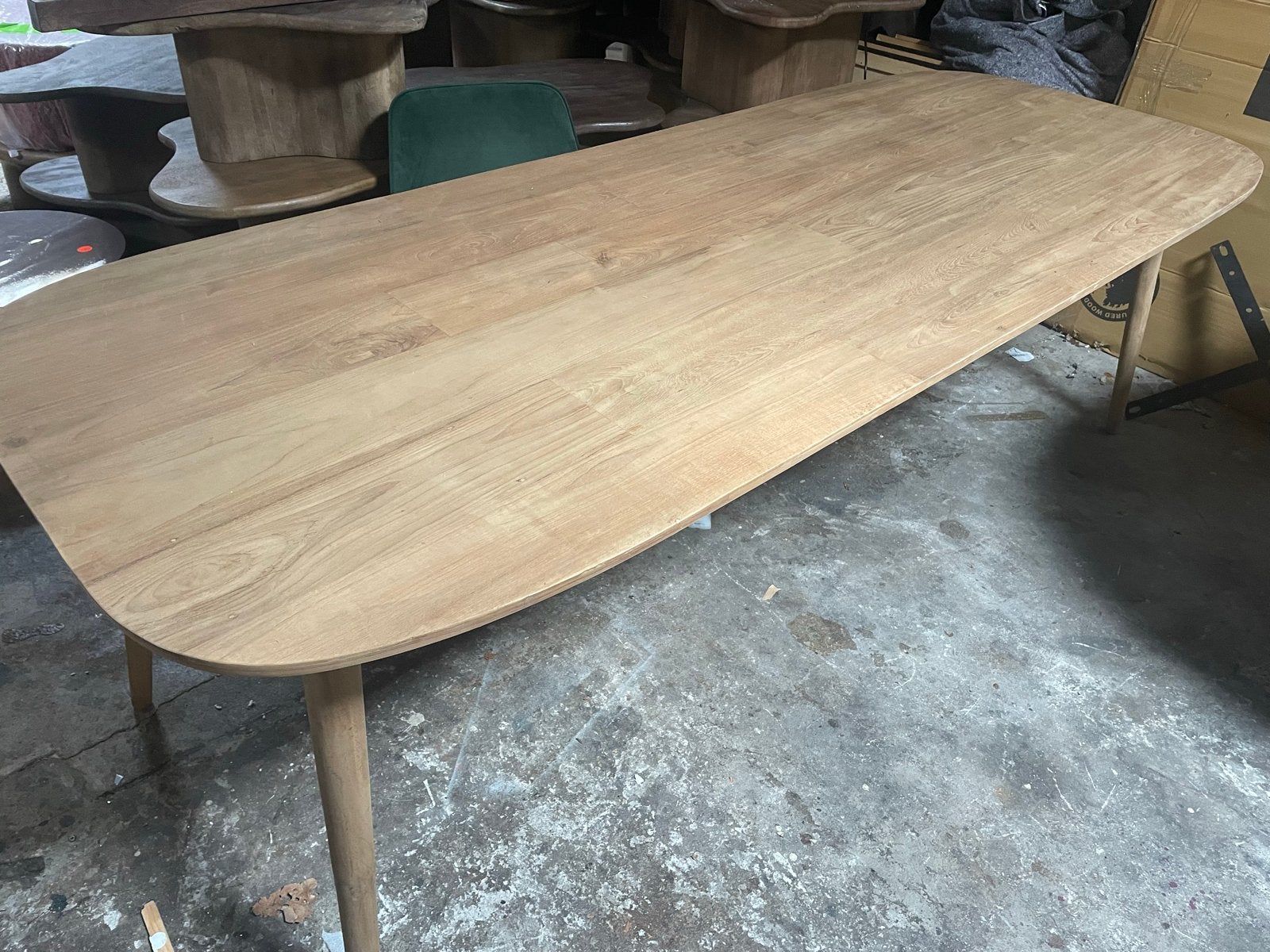 Tafel Tabassum 300x100 Deens Ovaal Gerecycled Teak, Ophalen, Teakhout, 50 tot 100 cm, Vijf personen of meer