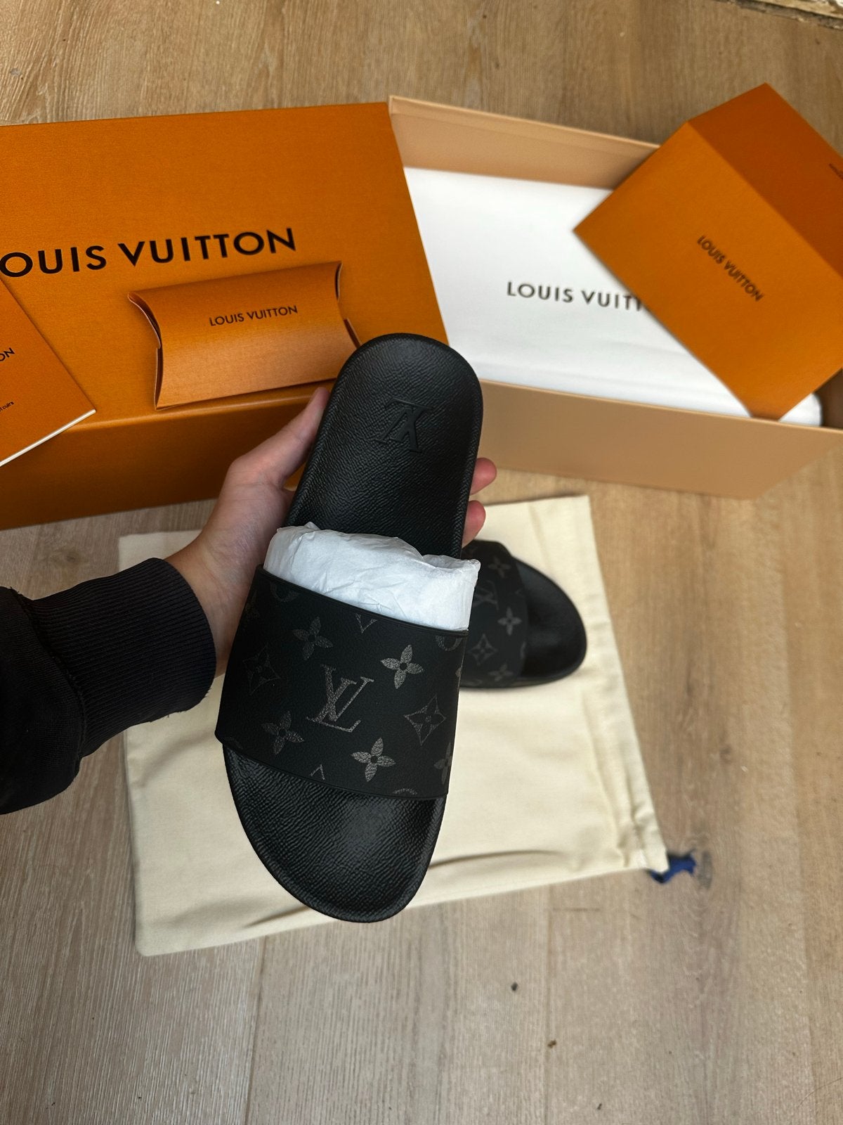 Louis Vuitton Slippers Maat 43 Zwart, Kleding | Heren, Schoenen, Verzenden, Nieuw, Zwart, Slippers