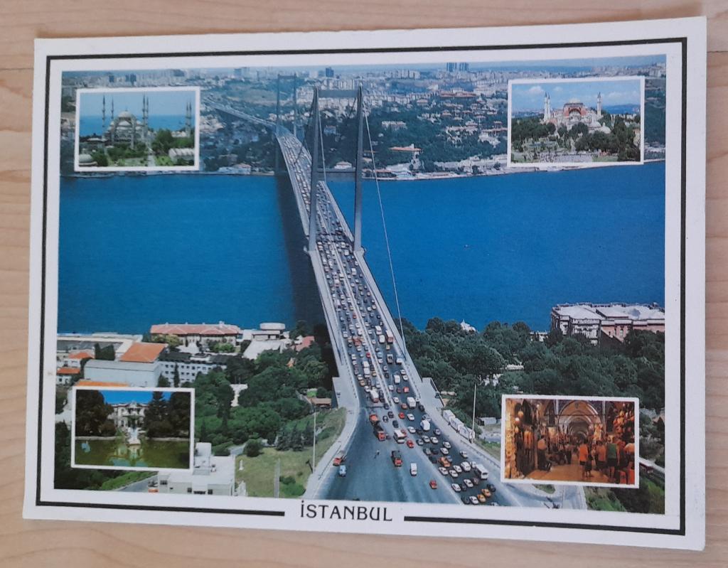 BESCHREVEN ANSICHTKAART MET POSTZEGEL ISTANBUL, MOSEL, Ophalen of Verzenden, 1980 tot heden, Gelopen
