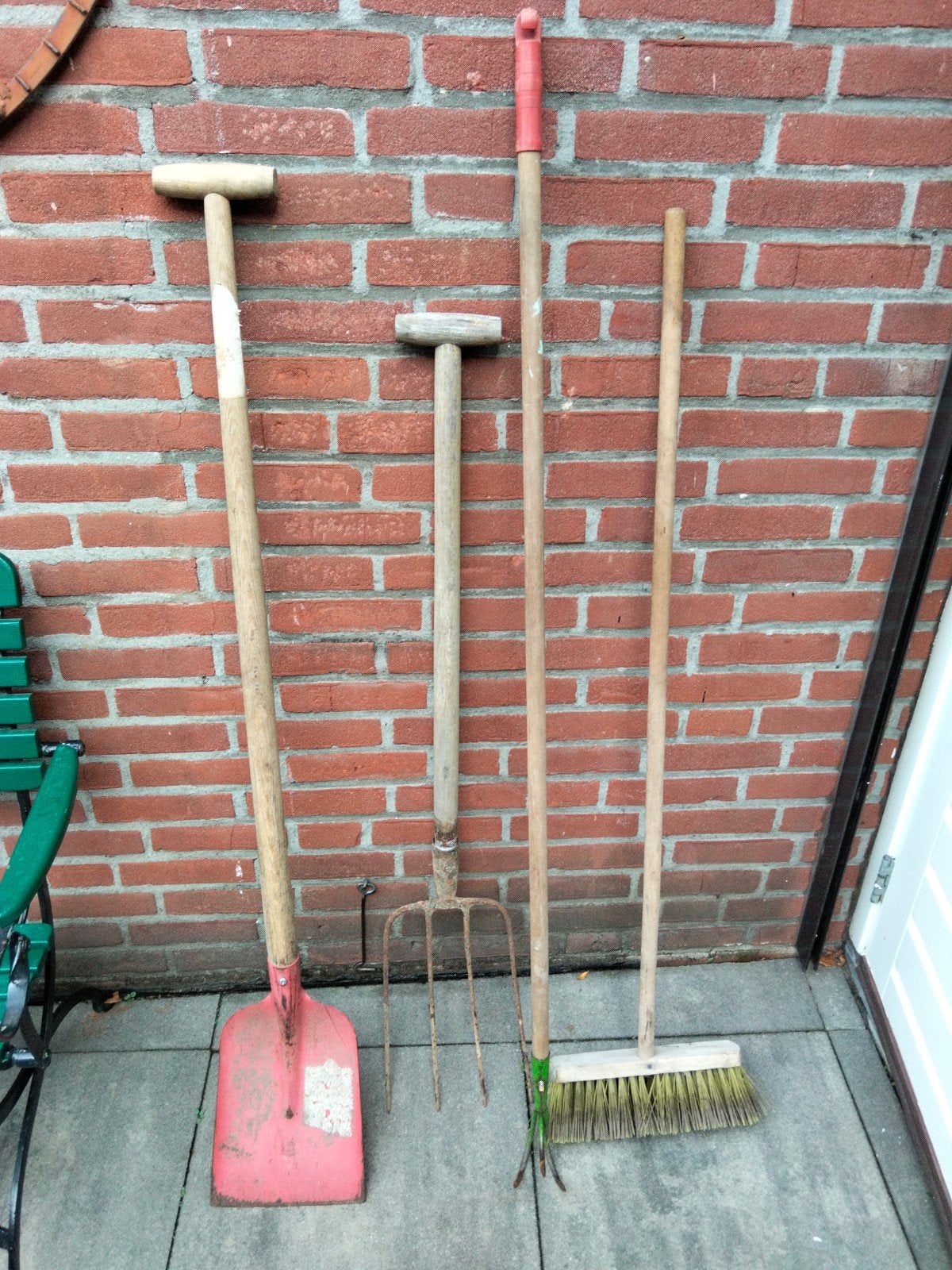 Tuin gereedschap set: Schop, Vork, Bezem, Cultivator, Ophalen, Gebruikt, Schop
