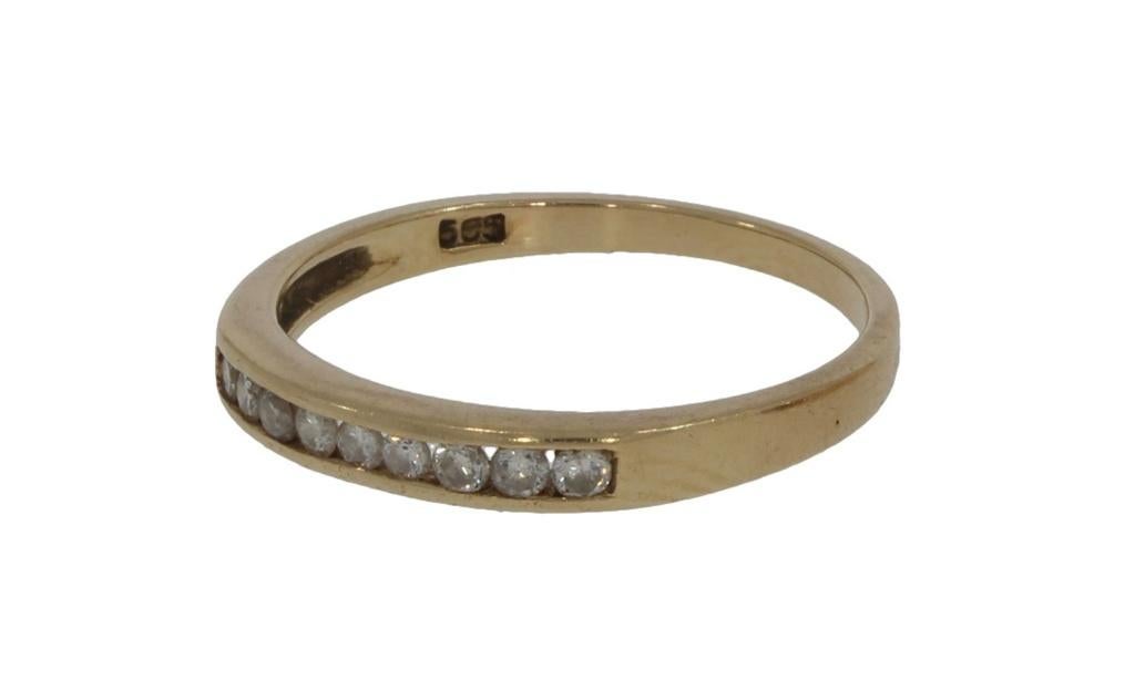 Diamanten alliance luxe 14k gouden rij ring dames briljant, Voordeelsieraden, Verzenden, Zo goed als nieuw, 17 tot 18