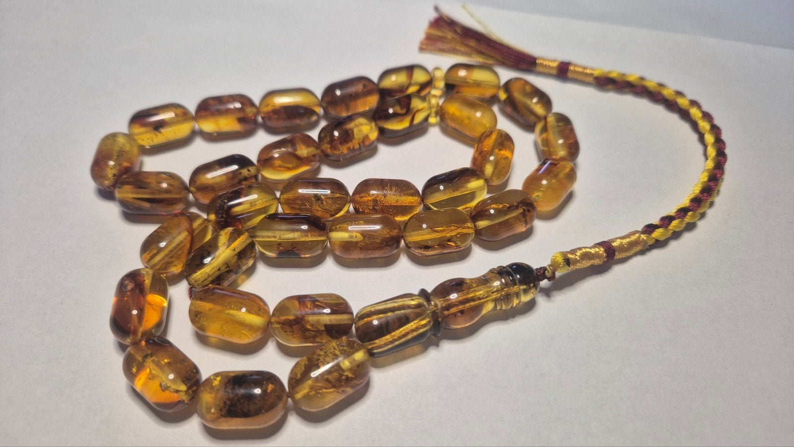 Baltische Amber Barnsteen Tesbih Ketting - 33 Kralen, 10mm, Ophalen of Verzenden, Overige materialen, Ketting, Met edelsteen