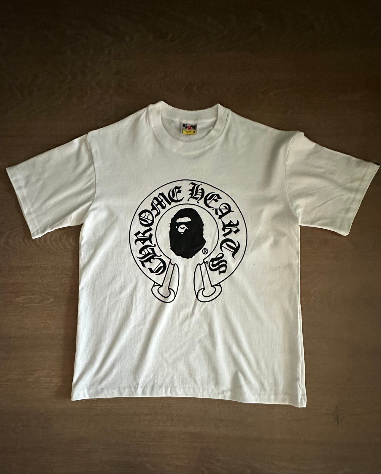 Bape x chrome hearts shirt maat m, Kleding | Heren, Ophalen of Verzenden, Zo goed als nieuw, Maat 48/50 (M), Wit
