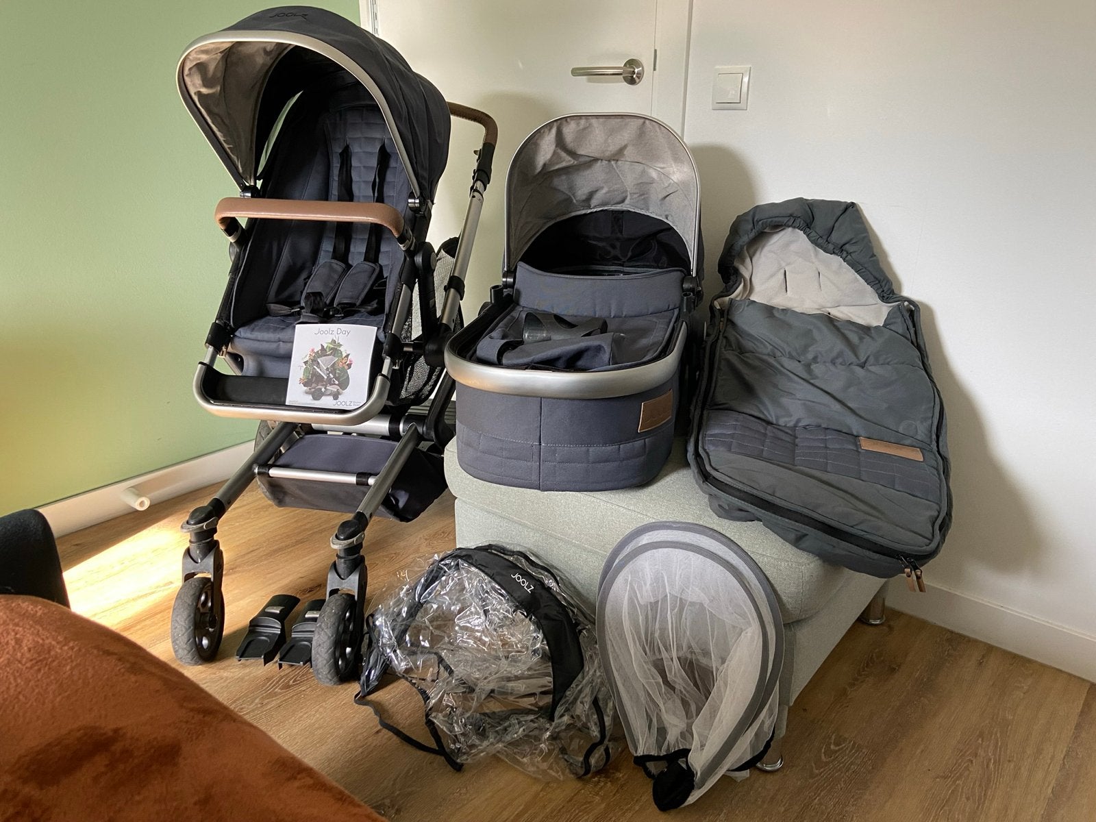 Joolz Day kinderwagen met reiswieg en accessoires, Gebruikt, Luchtbanden, Combiwagen, Ophalen