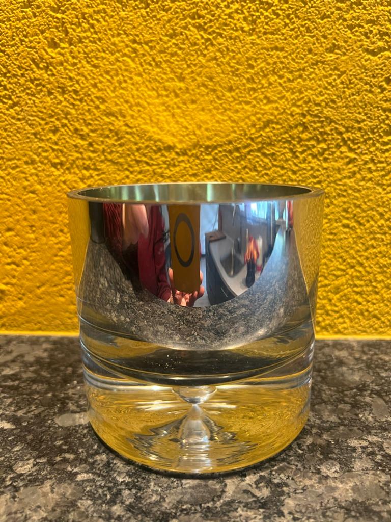 Stijlvol glas met zilveren afwerking, Bonny Krosno?, Verzamelen, Glas en Borrelglaasjes, Ophalen of Verzenden, Zo goed als nieuw