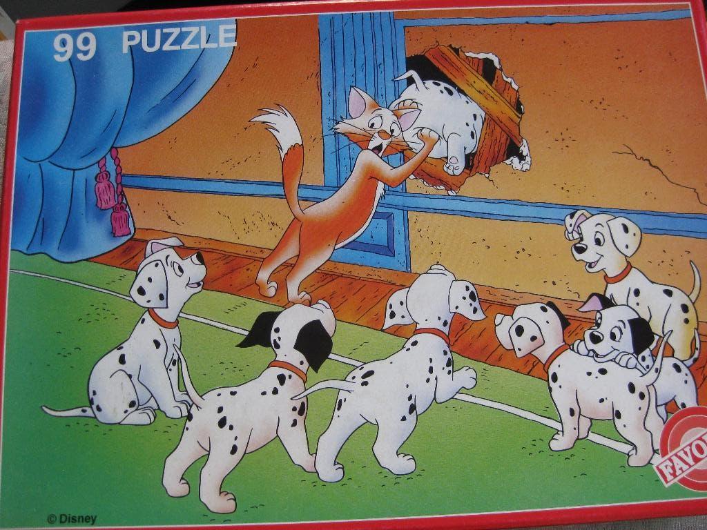 101 dalmatiers puzzel. (walt disney}, Ophalen of Verzenden, Meer dan 50 stukjes, Zo goed als nieuw, 2 tot 4 jaar