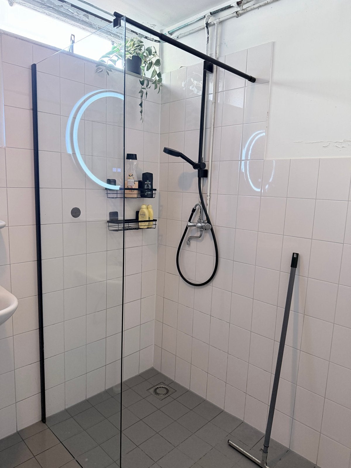 Glazen douchewand 80 x 200 cm met zwart profiel, Ophalen of Verzenden, Zo goed als nieuw, Glas, Douche