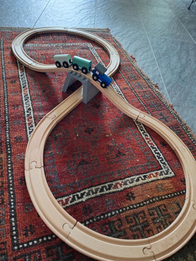 Hema treinset, Kinderen en Baby's, Speelgoed | Houten speelgoed, Ophalen of Verzenden, Gebruikt
