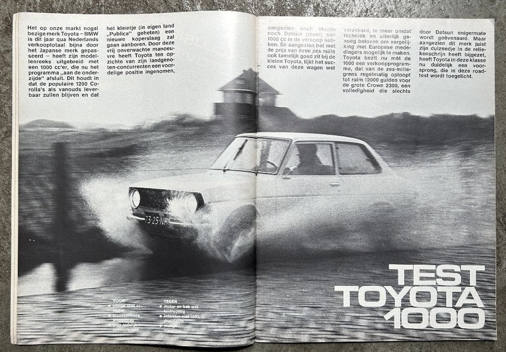 Toyota 1000 ( Publica - P30 ) test in Autovisie 1970, Gelezen, Toyota, Ophalen of Verzenden, Autovisie