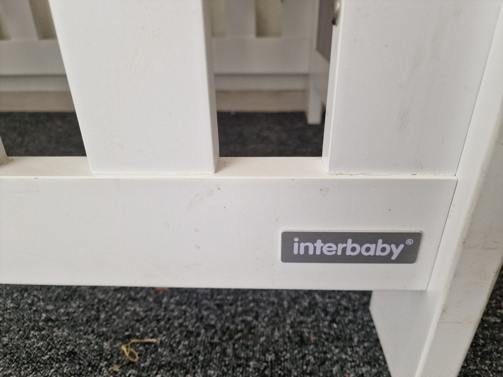 Interbaby Ledikant - Wit met Houten Details, Ophalen, Gebruikt, 70 tot 85 cm, 140 tot 160 cm