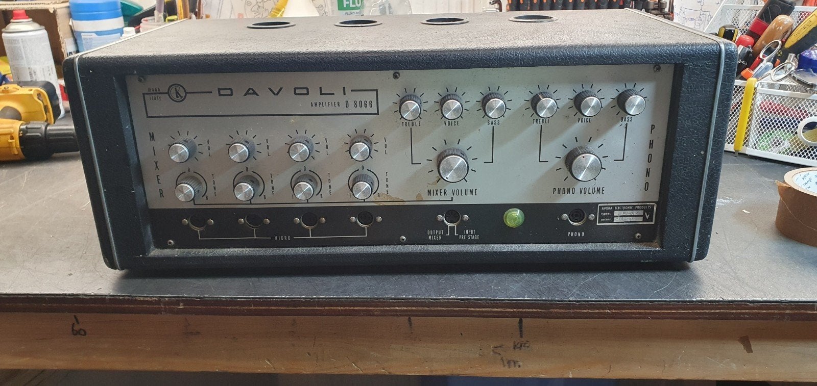 Davoli Zangversterker met originele luidsprekers., Ophalen, Gebruikt, Minder dan 500 watt, P.A.