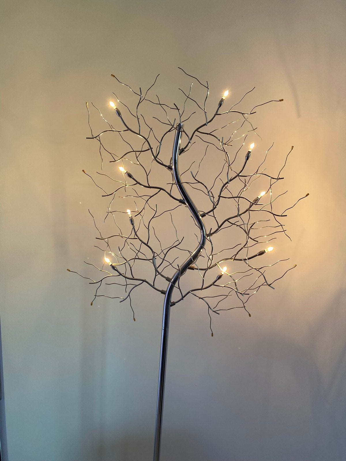 NL: Prachtige zilveren  "Albero / Icicle" design vloerlamp, Ophalen, Gebruikt