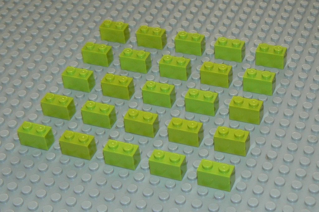 L090 Bouwstenen 1x2 lime 25 st., Kinderen en Baby's, Speelgoed | Duplo en Lego, Nieuw, Lego, Losse stenen, Ophalen of Verzenden