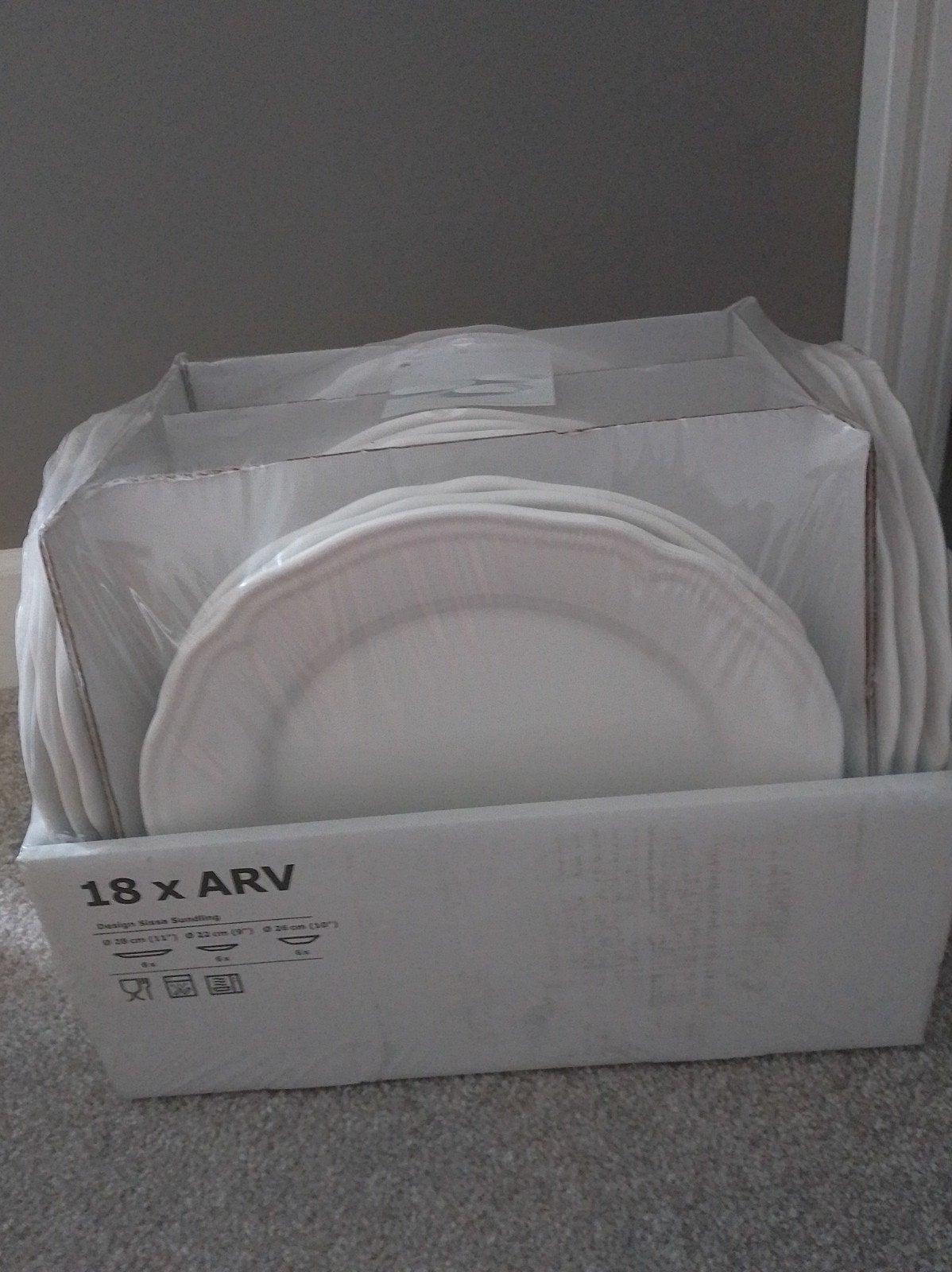 IKEA ARV Servies - 18-delig, wit, nieuw in doos, Huis en Inrichting, Keuken | Servies, Ophalen, Nieuw, Bord(en), Overige stijlen