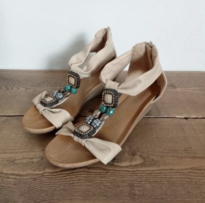 Nieuwe ibiza sandaaltjes sleehak maat 38, Verzenden, Nieuw, Sandalen of Muiltjes