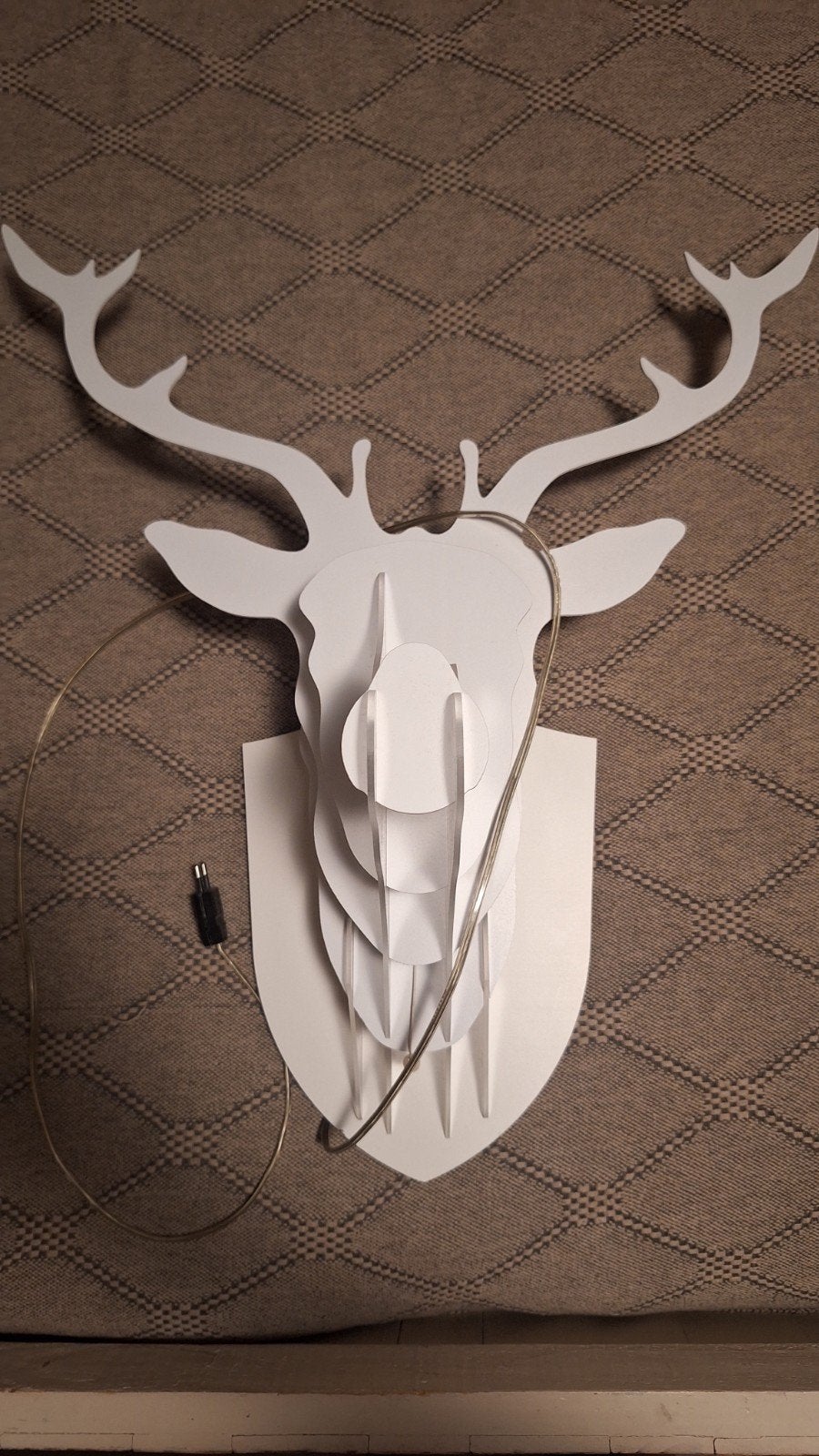 Witte decoratieve hertenkop - Modern design, Ophalen, Kunststof, Zo goed als nieuw, Modern