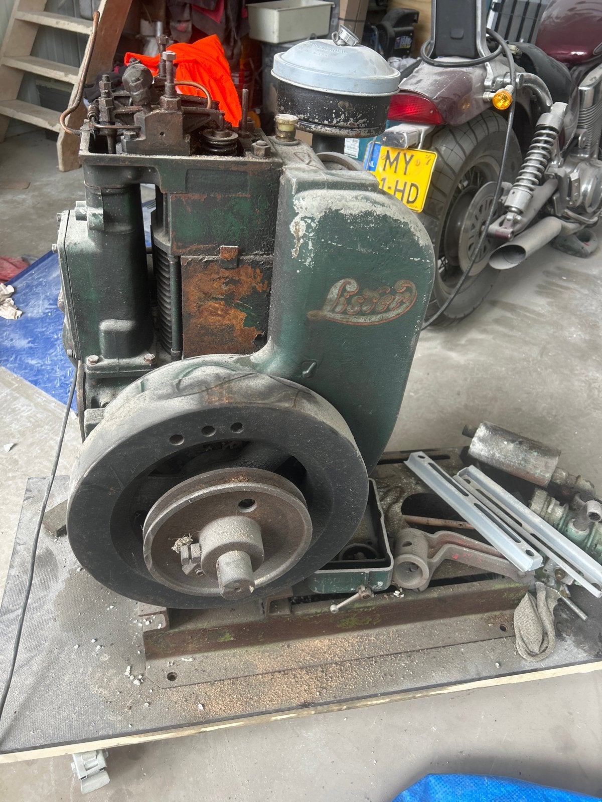 Oude stationaire motor - Lister, Ophalen of Verzenden, Gebruikt, Dieselmotor, Minder dan 1400 rpm