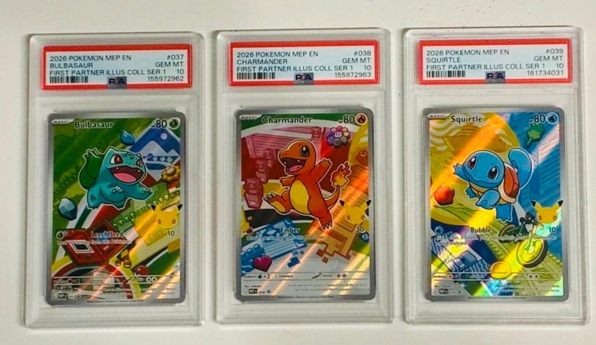 First Partner Series 1 Trio Set - PSA 10, Ophalen of Verzenden, Nieuw, Meerdere kaarten, Foil